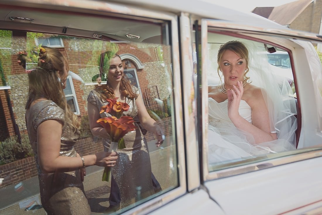 Bride's arrival at Athelhampton House